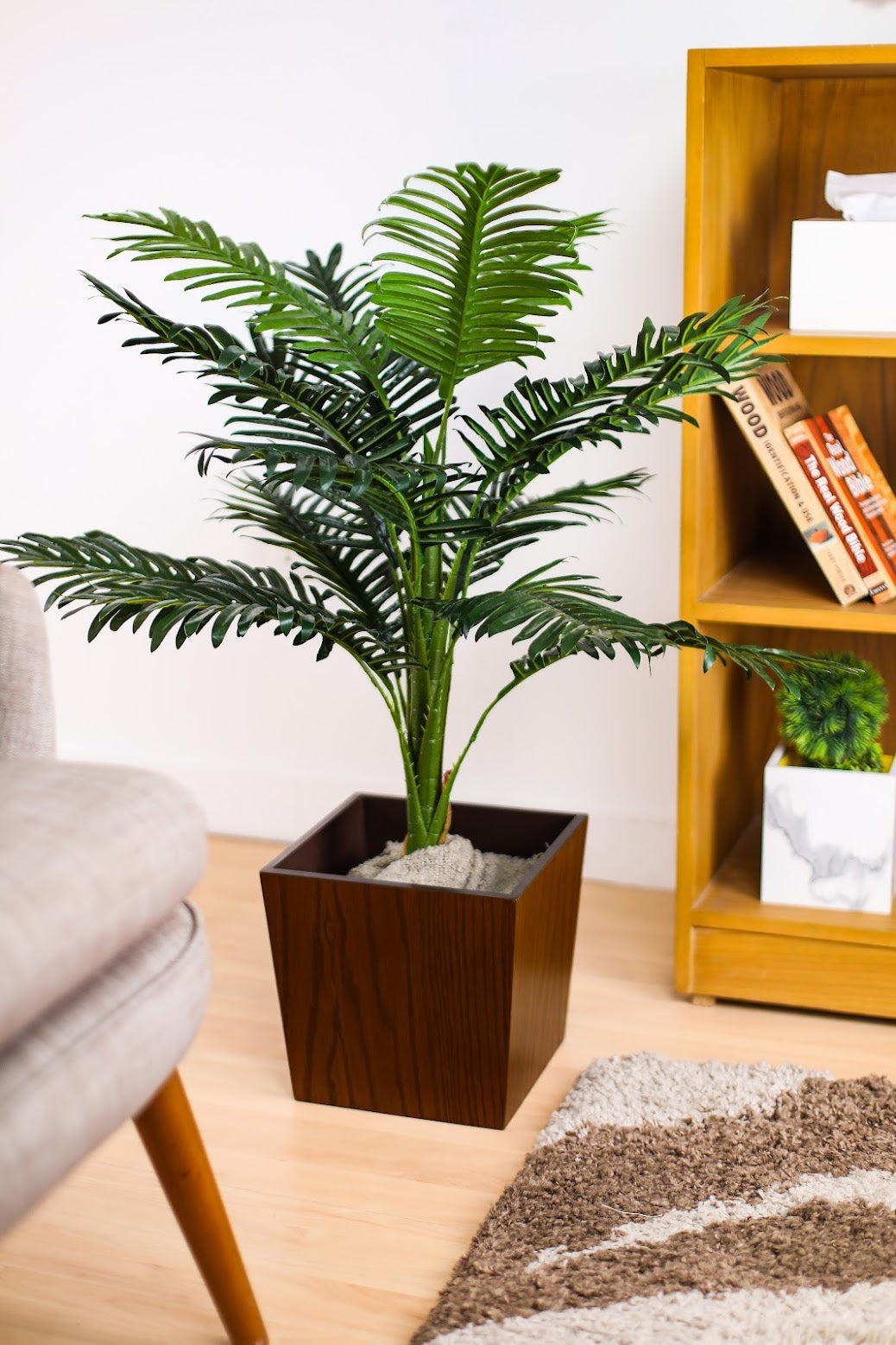 Minimalist Brown Oak Planter