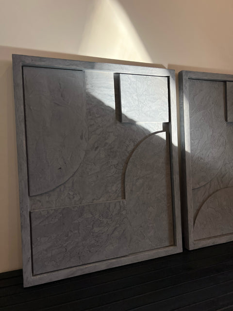 The Mono Set - In Washed Blue - Wooden Wall Art