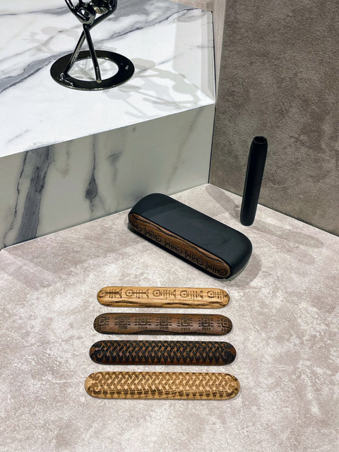 Curved Patterned Wooden Door for iqos 3 duo