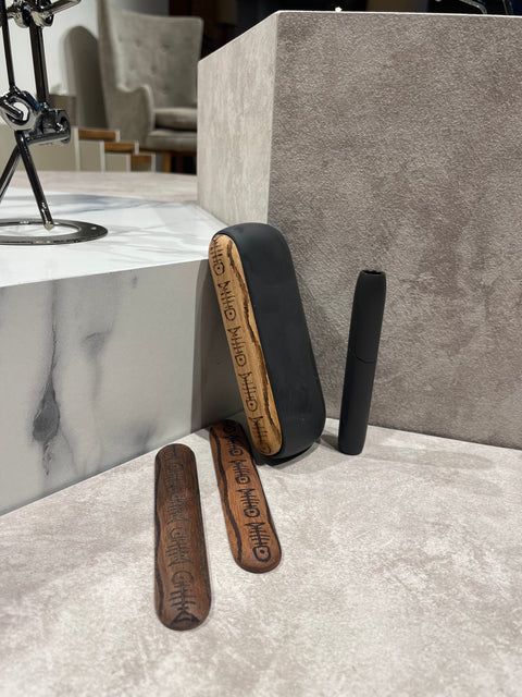 Curved Patterned Wooden Door for iqos 3 duo