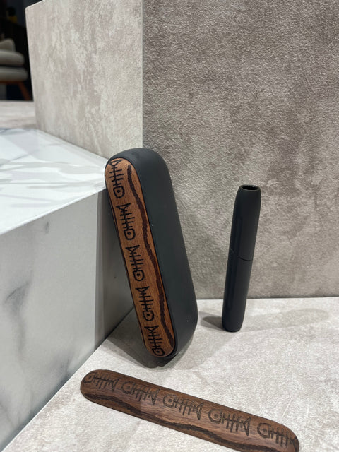 Curved Patterned Wooden Door for iqos 3 duo