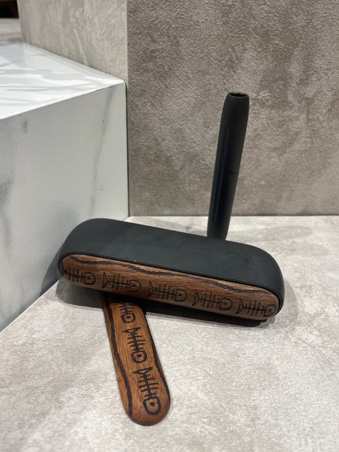 Curved Patterned Wooden Door for iqos 3 duo