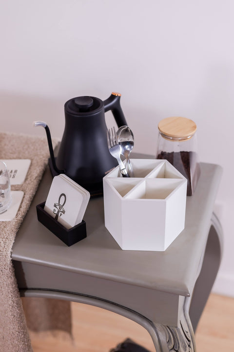 Hexagon Wooden Cutlery Holder