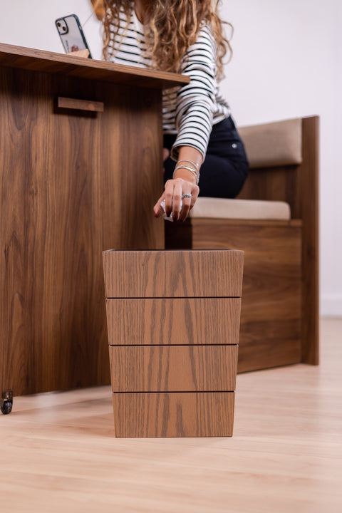 Modern Wooden Trash Bin