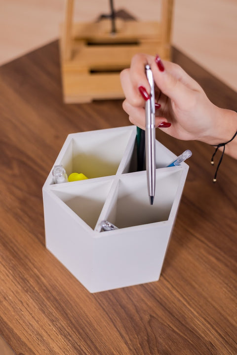 Hexagon Wooden Pen Holder