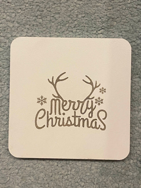 Set of 6 Christmas Wooden Coasters
