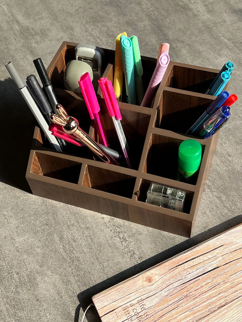 Multipurpose Wooden Organizer - Dark Walnut