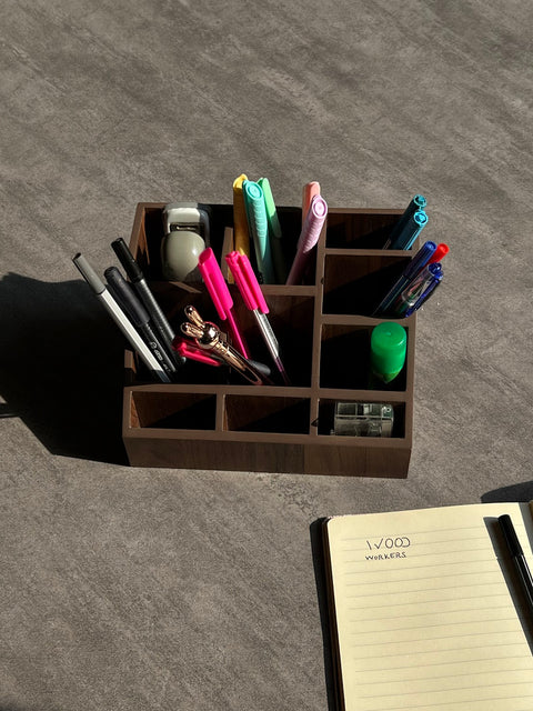 Multipurpose Wooden Organizer - Dark Walnut