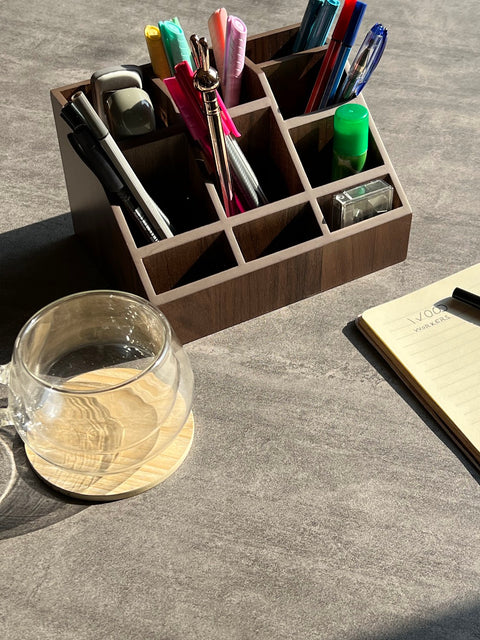 Multipurpose Wooden Organizer - Dark Walnut