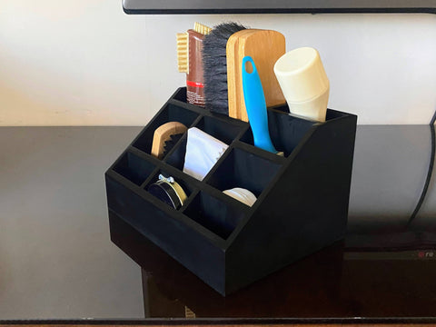 Multipurpose Wooden Organizer - Solid black