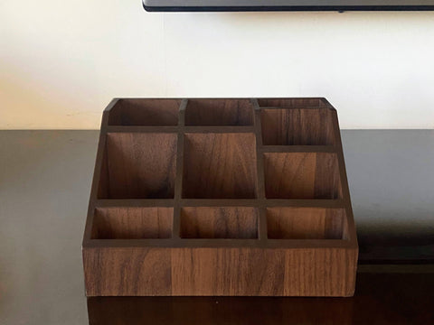 Multipurpose Wooden Organizer - Dark Walnut