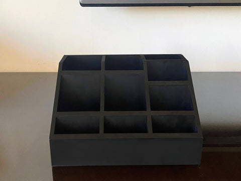Multipurpose Wooden Organizer - Solid black