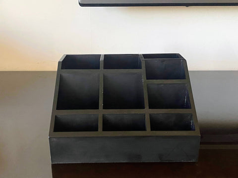 Multipurpose Wooden Organizer - Solid black