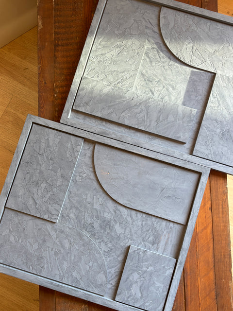 The Mono Set - In Washed Blue - Wooden Wall Art