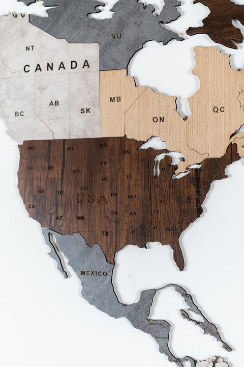 Wooden World Map For Wall 200 cms wide