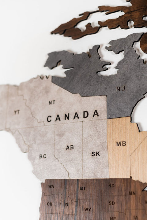 Wooden World Map For Wall 200 cms wide
