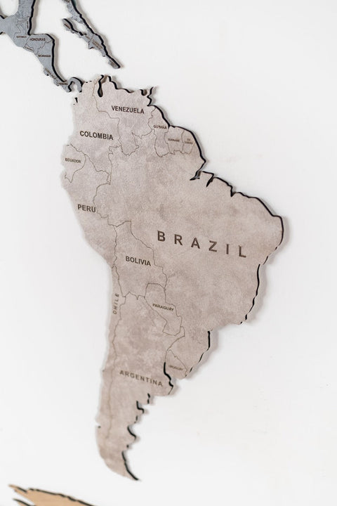 Wooden World Map For Wall 200 cms wide