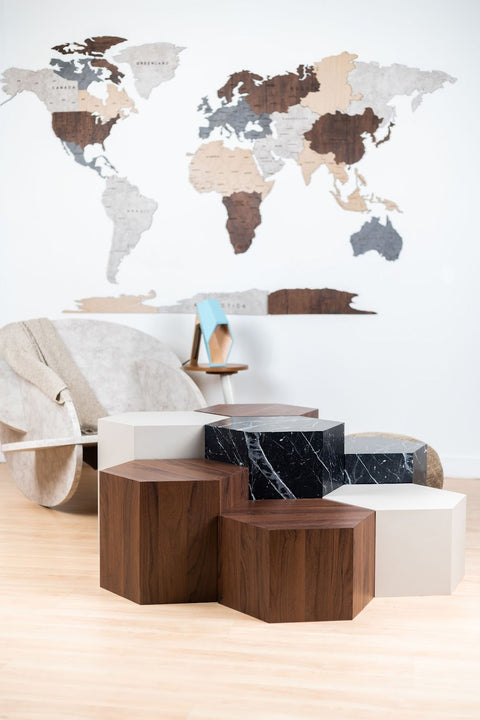 Wooden World Map For Wall 200 cms wide