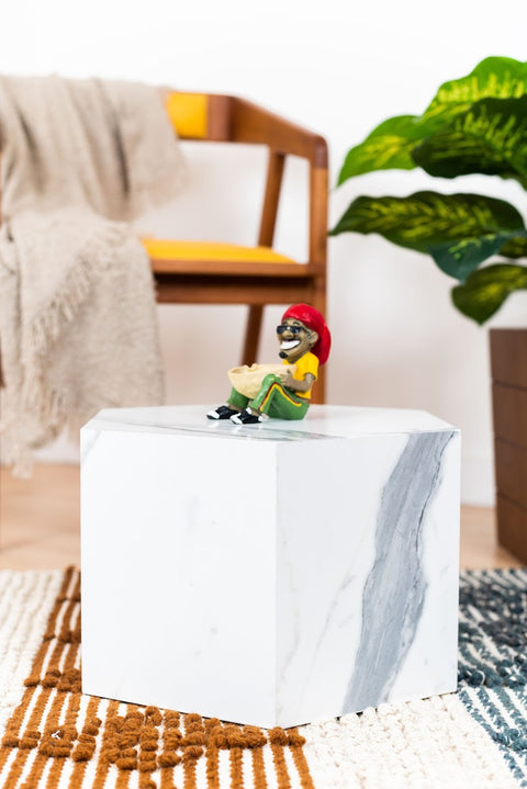 Contemporary Marble Texture Hexagon Table