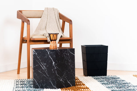 Contemporary Marble Texture Hexagon Table