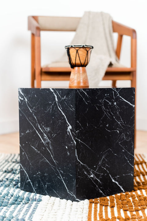 Contemporary Marble Texture Hexagon Table