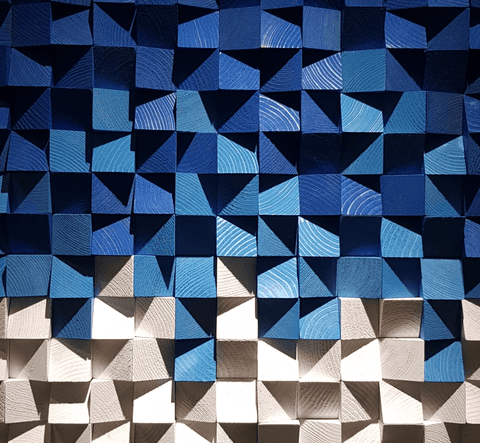 Blue And White Wood Decor