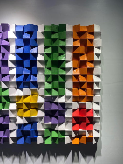Colorful Wood Wall Panel by Woodeometry