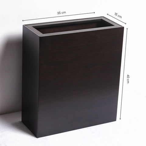 Oblong-Black-Trash-Bin