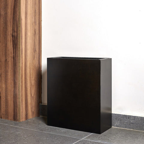 Oblong-Black-Trash-Bin