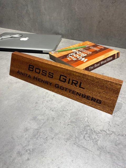 Personalised Wooden Name Tag For Desk