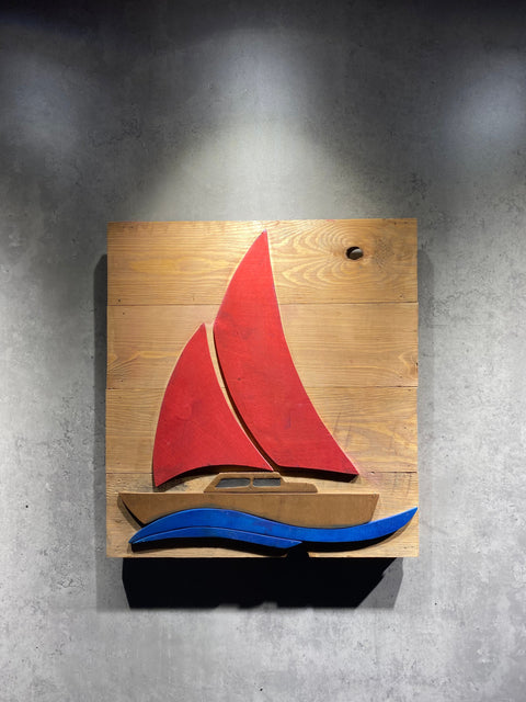 Red Boat Wood Art