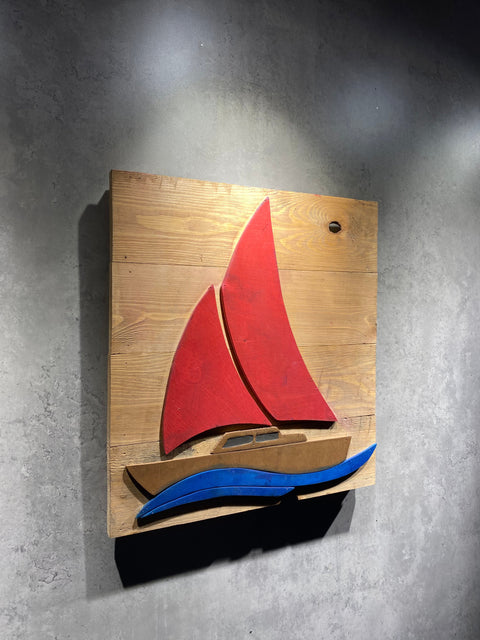 Red Boat Wood Art