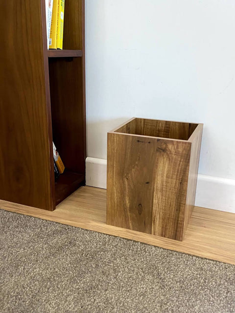 Wooden Office Set of Tray, Trash Bin & Tissue Box