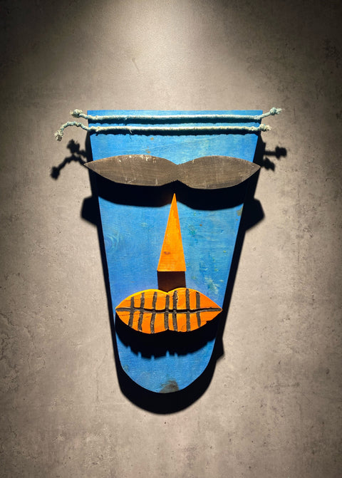 Wooden Blue Mask