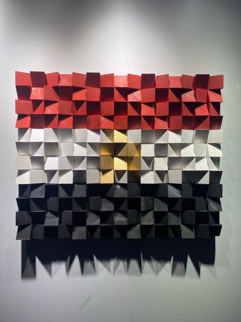 Egyptian Flag Wood Panel by Woodeometry