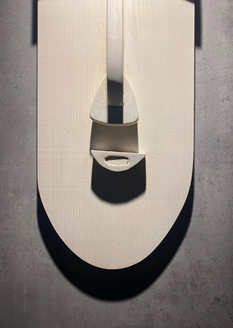 White Face Wood Art