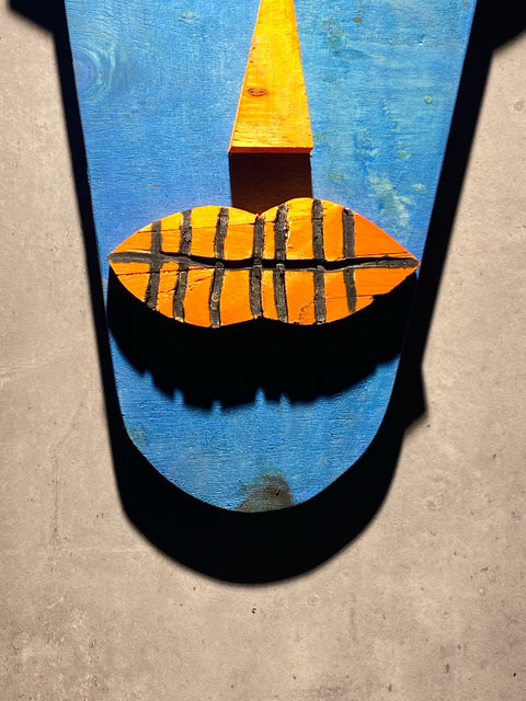Wooden Blue Mask