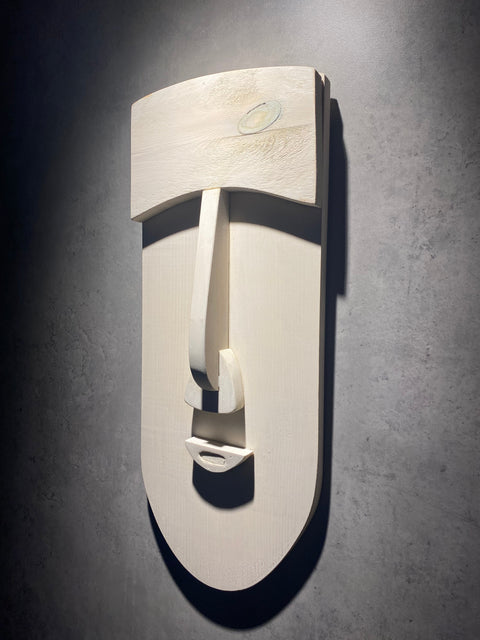 White Face Wood Art