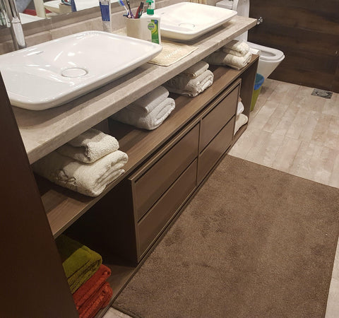 Grey Walnut Dual Sink Unit