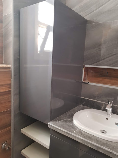 White x Grey Wooden Bathroom Unit