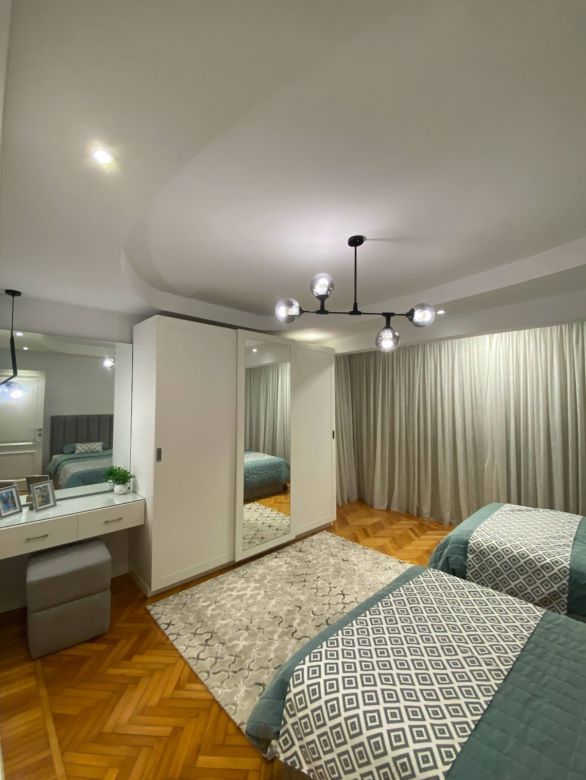 Off White Modern Twin Bedroom