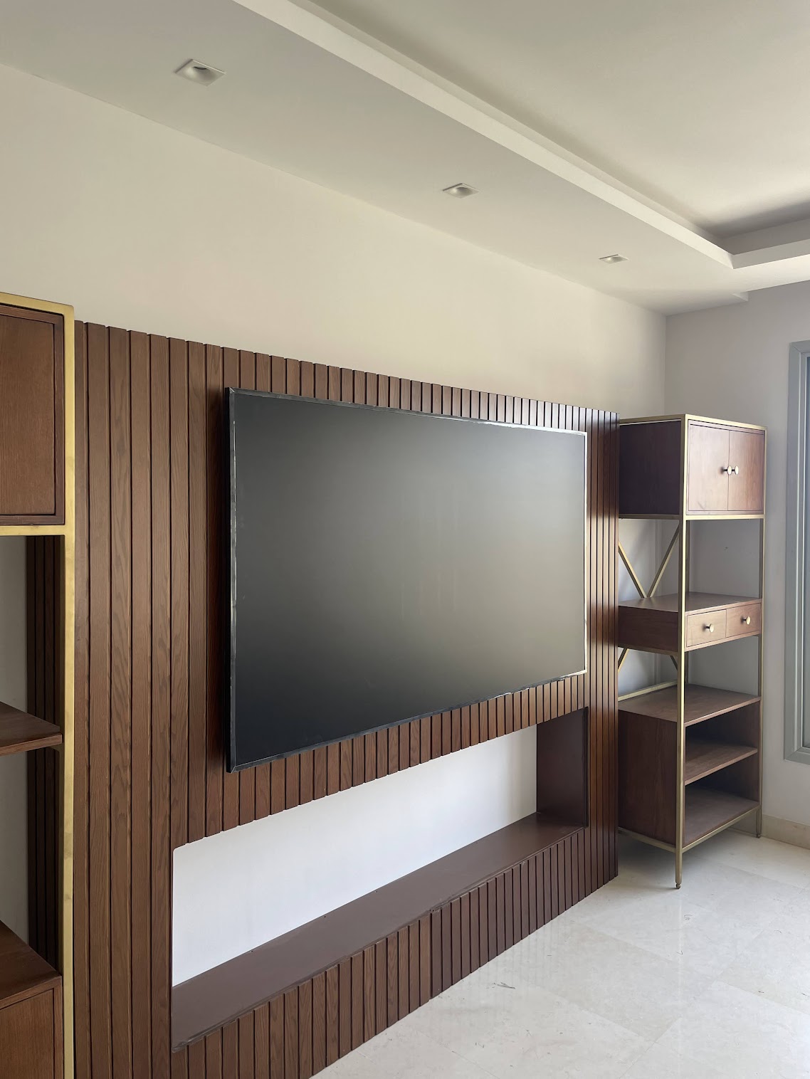 Contemporary Brown Oak TV Unit