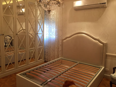 Custom mirrored Wardrobe with Convertible bed storage