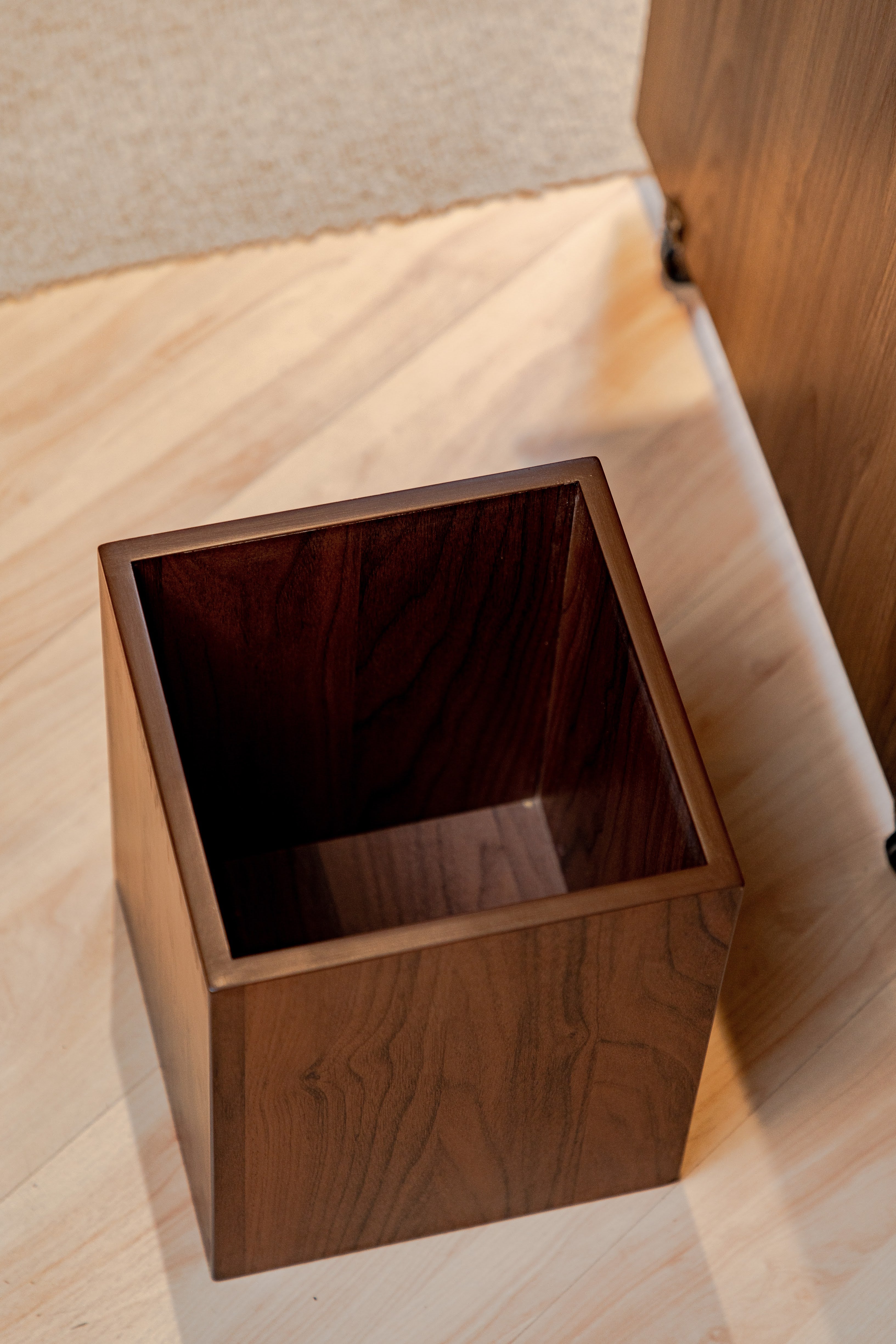 Rectangular Wooden Trash Bin