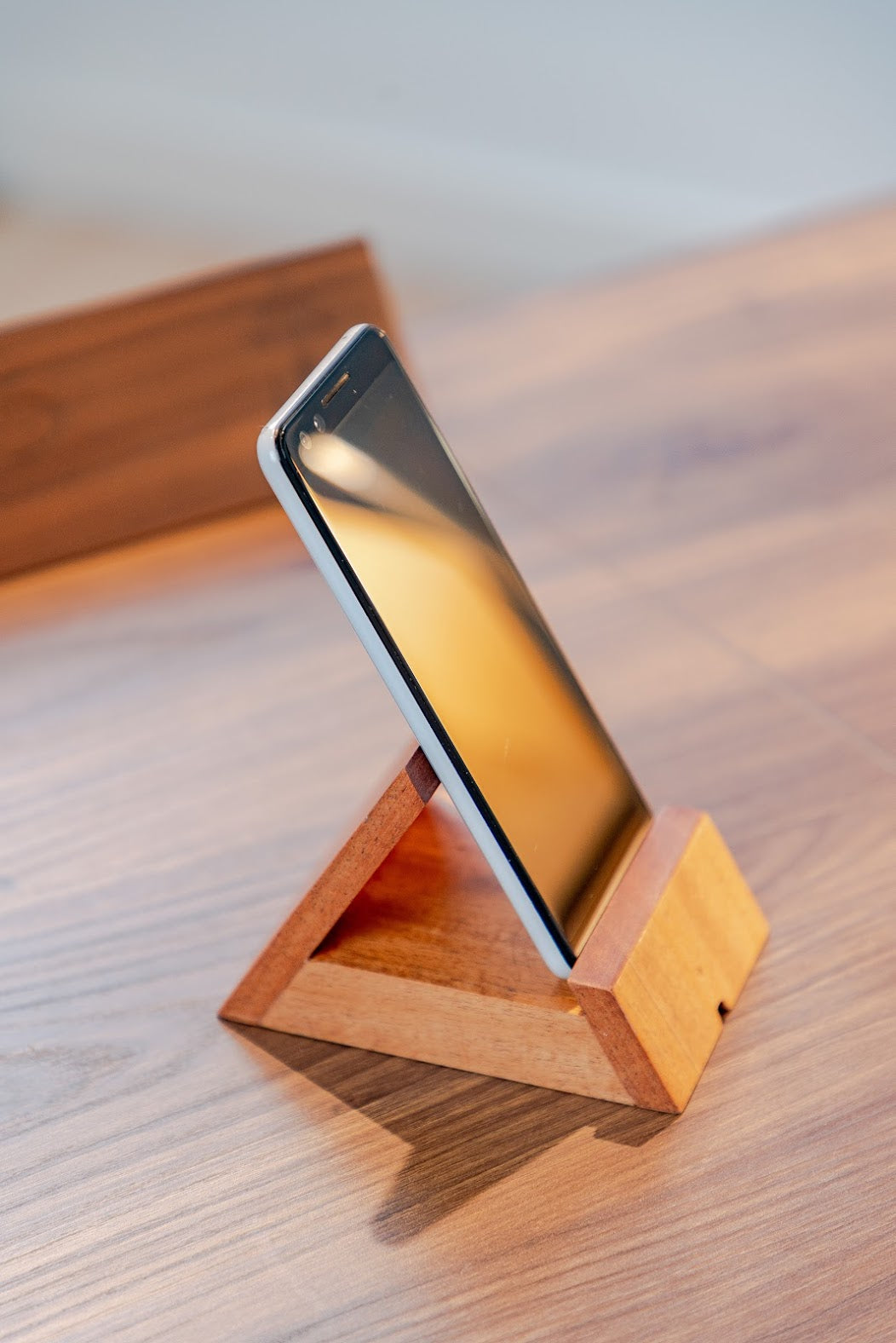 Handcrafted Wooden Mobile Holder – Sleek and Functional