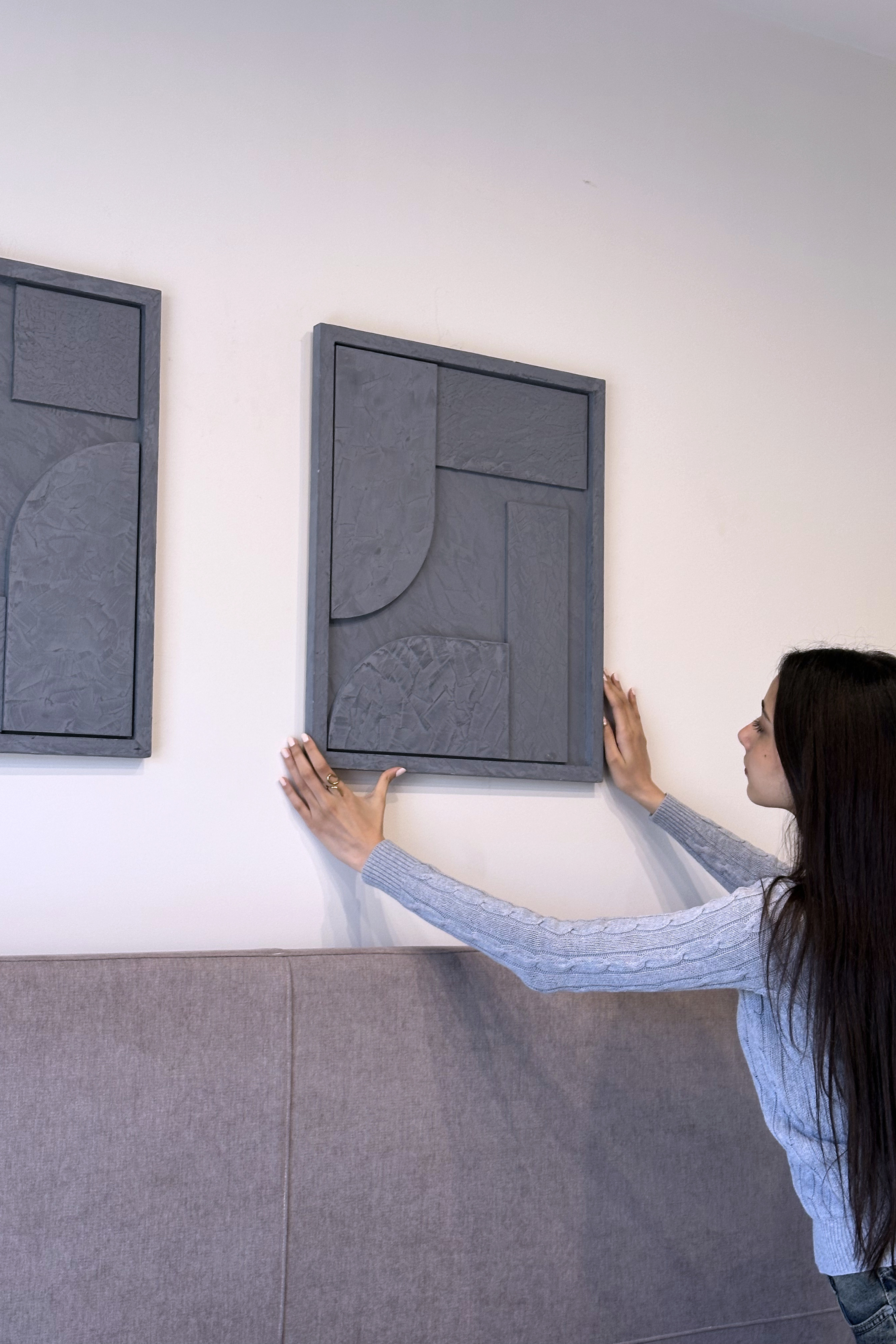 The Mono Set - In Washed Blue - Wooden Wall Art