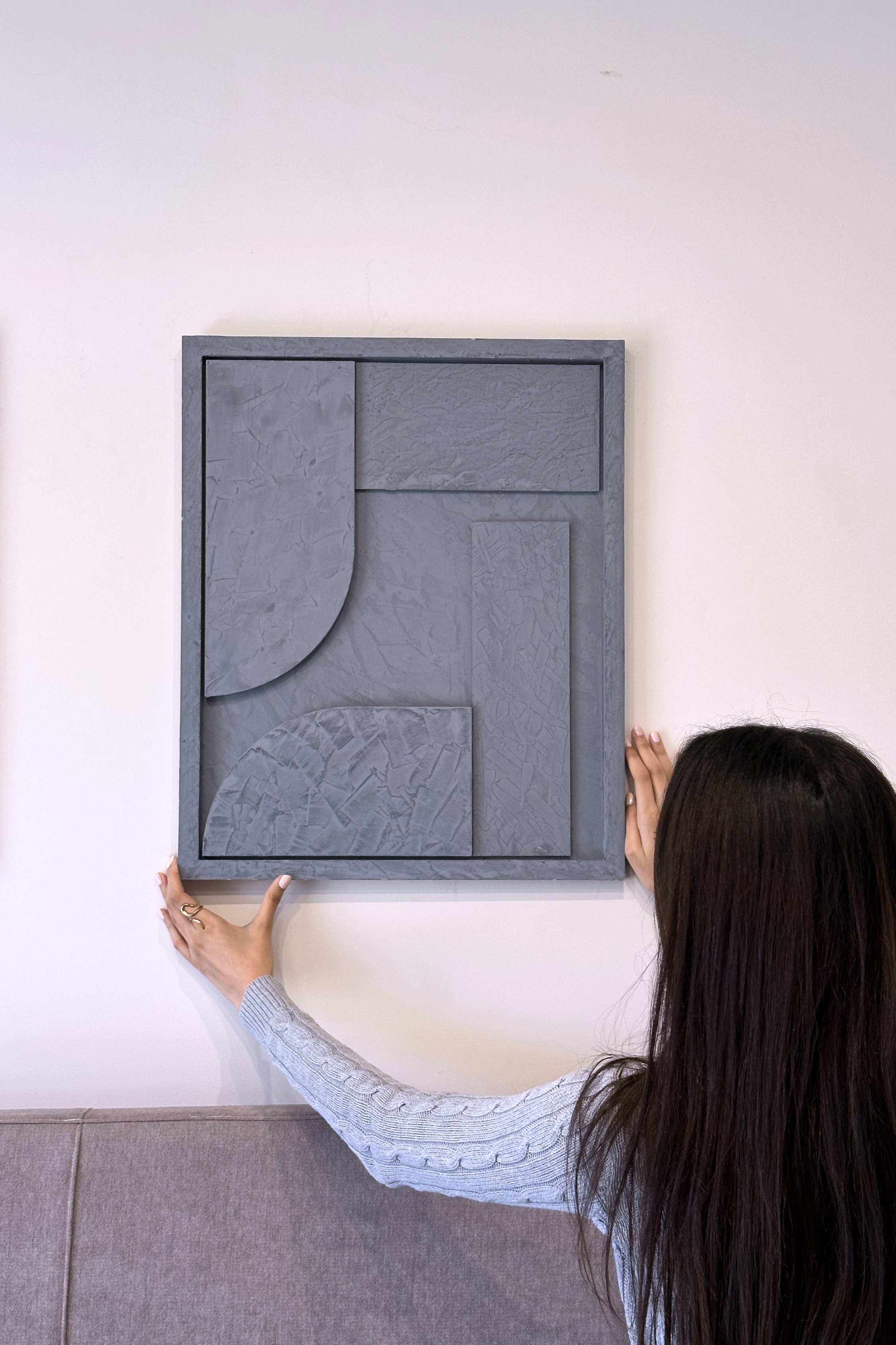 The Mono Set - In Washed Blue - Wooden Wall Art