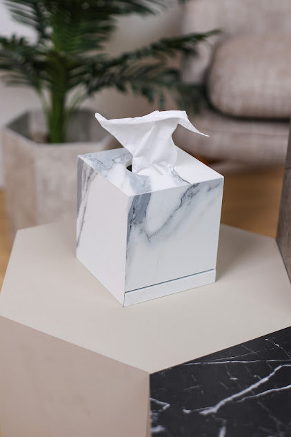 Elegant Marble Texture Square Tissue Box