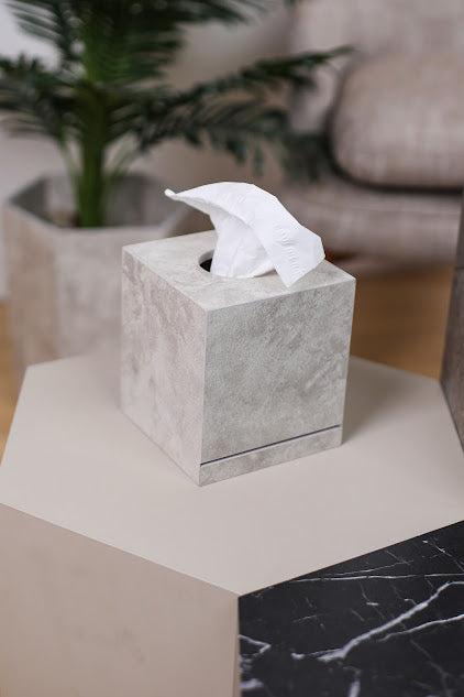 Elegant Marble Texture Square Tissue Box