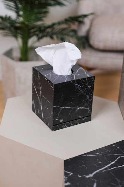 Elegant Marble Texture Square Tissue Box
